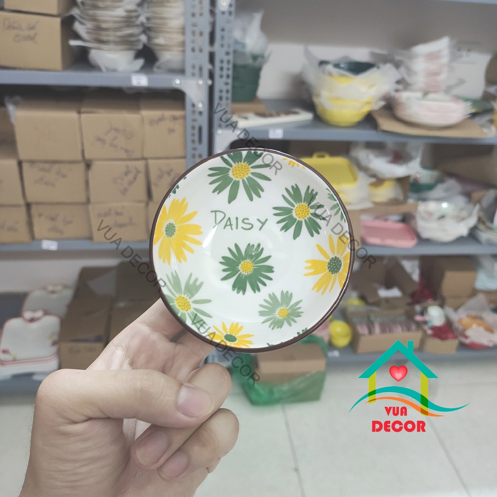 Set Bát Đĩa HOA CÚC Daisy Bát đĩa ăn cơm ăn mì, decor bàn ăn dễ thương B63