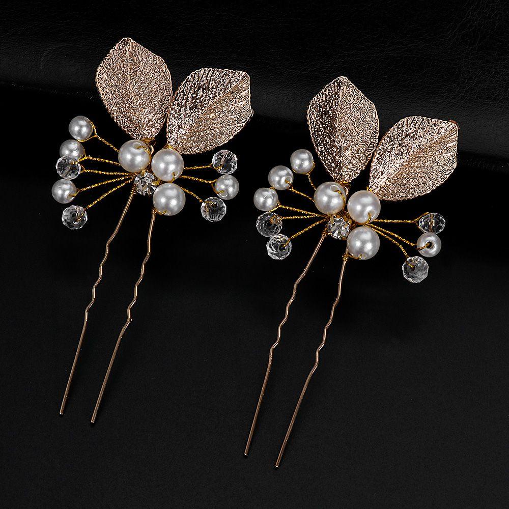 MELODG 1 Trâm Cài Tóc Hình Chiếc Lá Sang Trọng Cho Cô Dâu