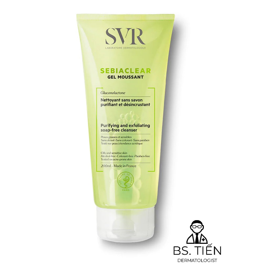 SVR Sebiaclear Gel Moussant 55ml Gel Rửa Mặt Không Chứa Xà Phòng