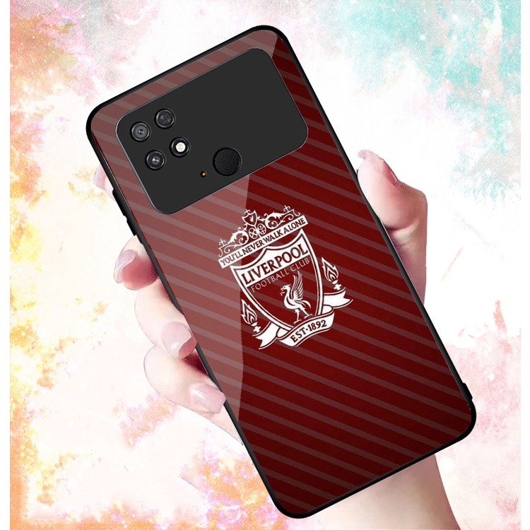 Ốp Lưng XIAOMI POCO C40 mặt kính cường lực cao cấp In hình Câu Lạc Bộ Bóng Đá