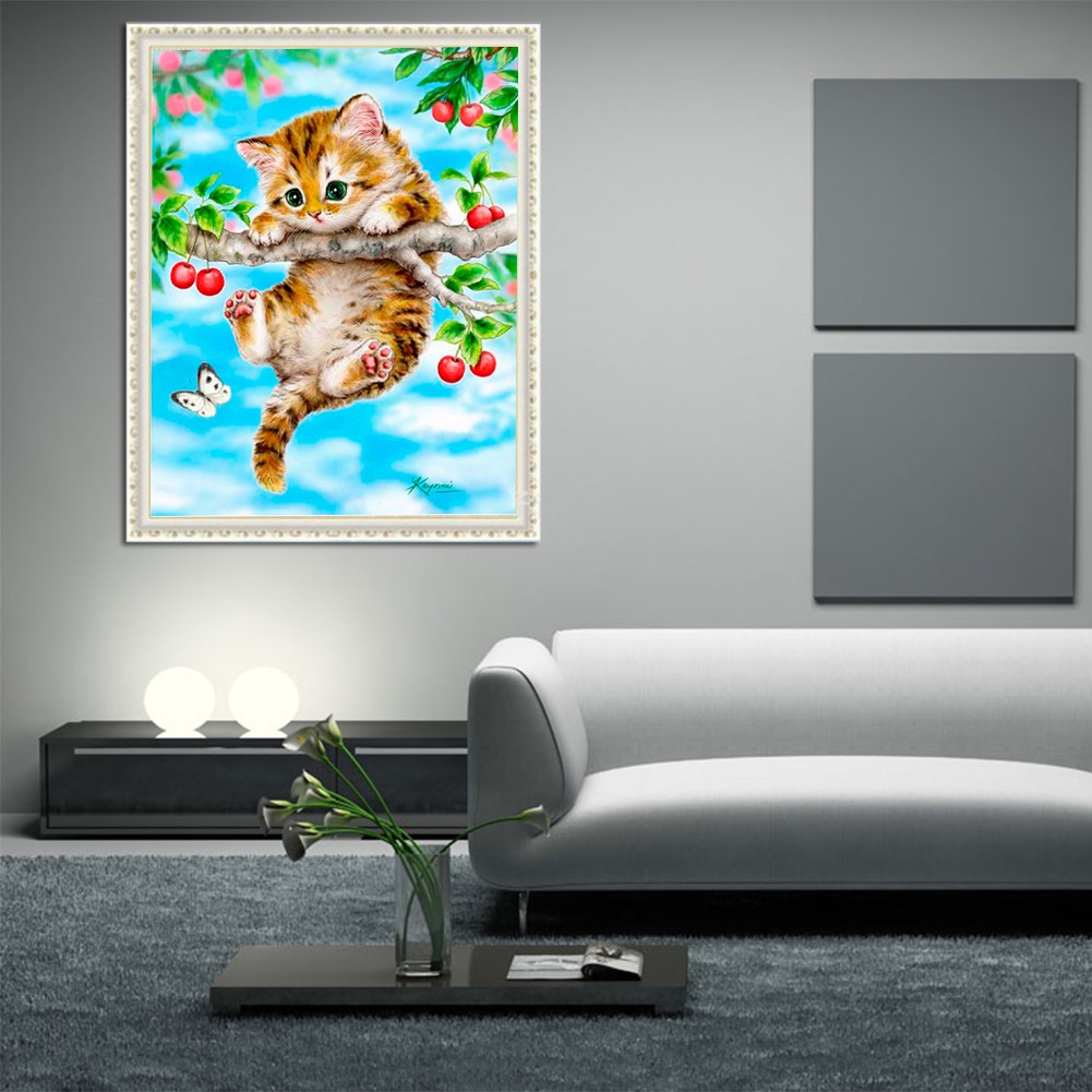 tranh đính đá kim cương 5D hình mèo rừng tự hoàn thành | BigBuy360 - bigbuy360.vn