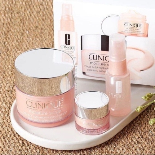 Set dưỡng da Clinique hồng 3 món clinique moisture surge 100h 125ml kem mắt clinique 15ml xịt khoáng clinique 30ml