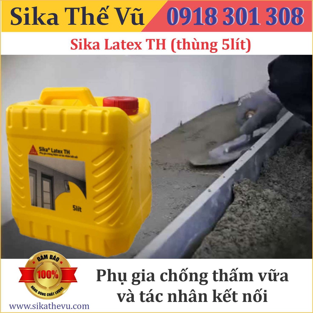 Sika - Phụ gia chống thấm và tác nhân kết nối Sika Latex TH (Can 5 lít) SIKA THẾ VŨ