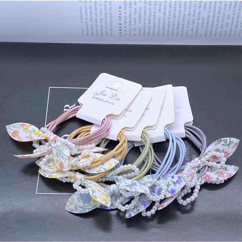 RẺ VÔ ĐỊCH  1 CHIẾC DÂY BUỘC TÓC NƠ NGỌC HOA LÁ XINH XẮN CHO NỮ