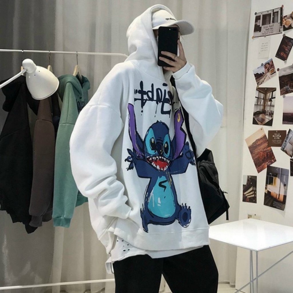 Áo hoodie nỉ bông unisex form rộng phong cách street style nam nữ hottrend Hàn Quốc AKN18 LECHAU rẻ đẹp thời trang | WebRaoVat - webraovat.net.vn