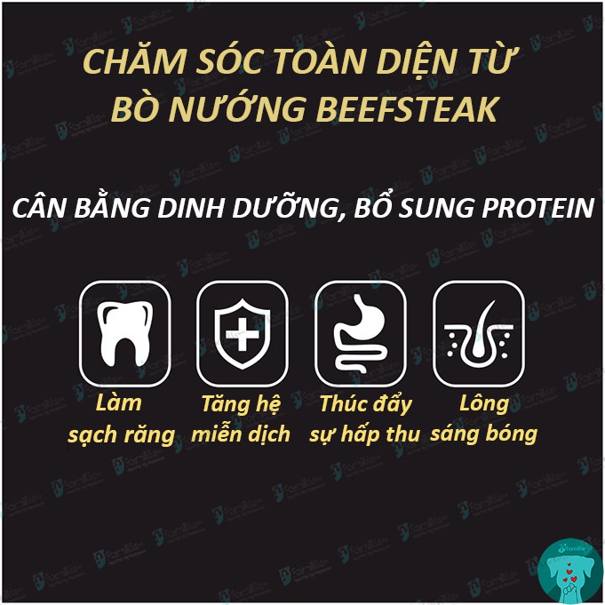 [HIGH PROTEIN]Treat Thưởng Học Lệnh JFamille, Bò Nướng Beefsteak Cao Cấp Cho Chó, Giàu Đạm &amp; Vitamin. Gói 100gr. JF72