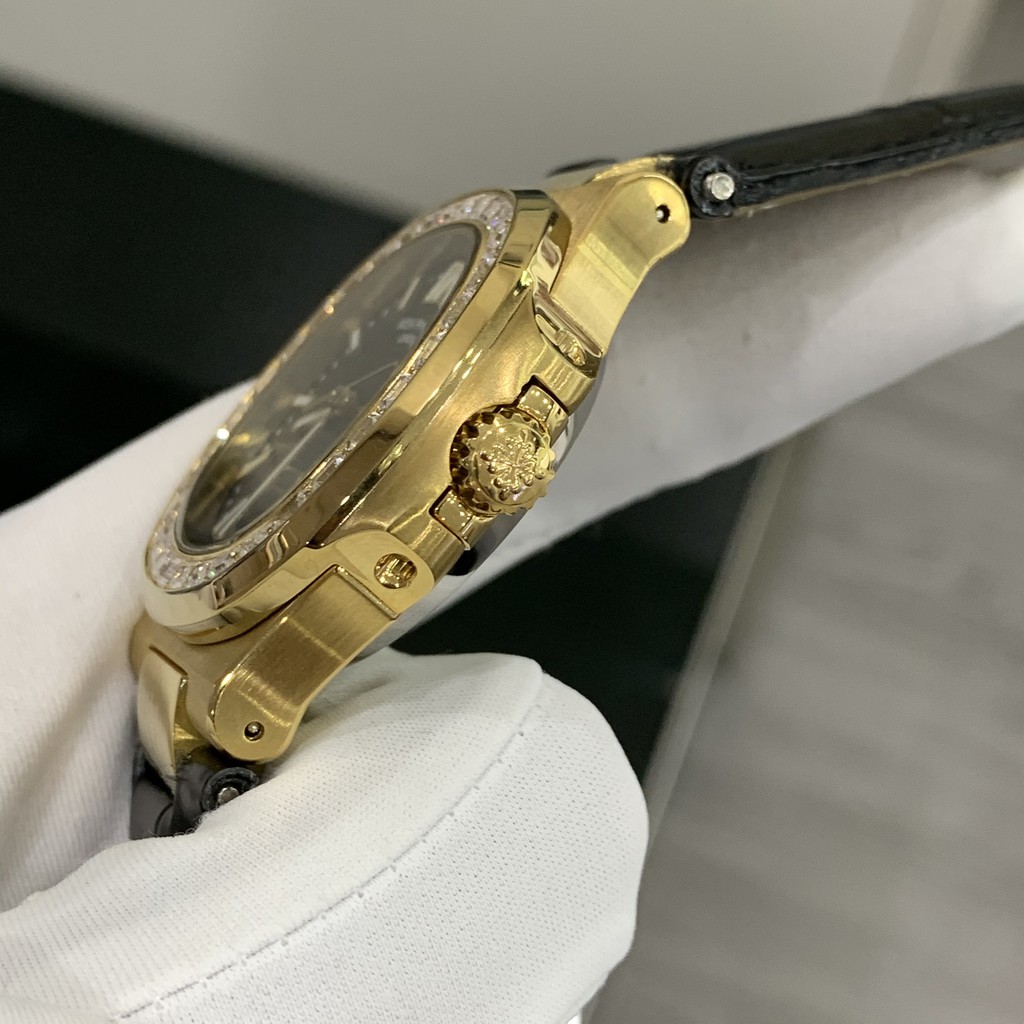 Đồng Hồ Nam PP GENEVE Máy Cơ Automatic Nhật Viền Đá Size 41 , Chống Nước 5ATM [Bảo Hành 18 Tháng - 1 Đổi 1 Trong 15 Ngày
