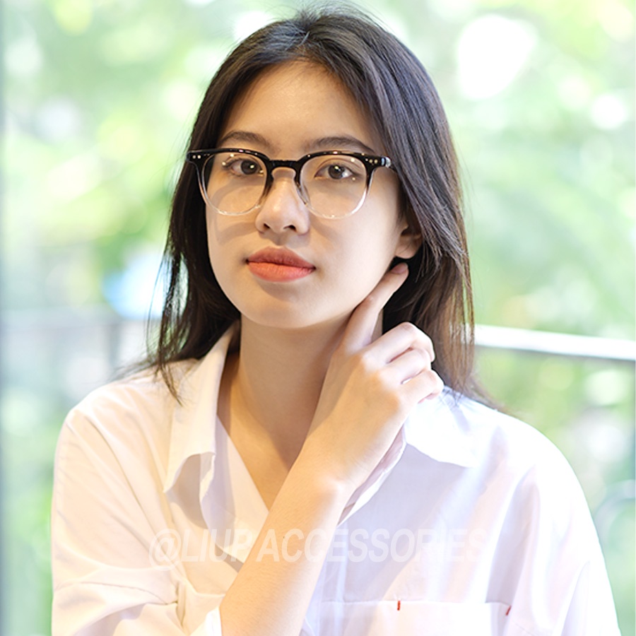 Gọng kính cận nam nữ mắt vuông càng cốt chất liệu kim loại chắc chắn Liup eyewear 3007