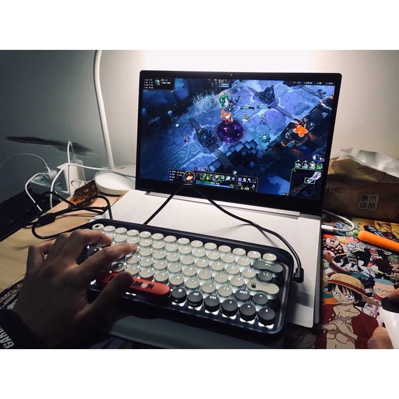 Bàn phím cơ không dây bluetooth LOFREE phiên bản gấu Kumamon chính hãng