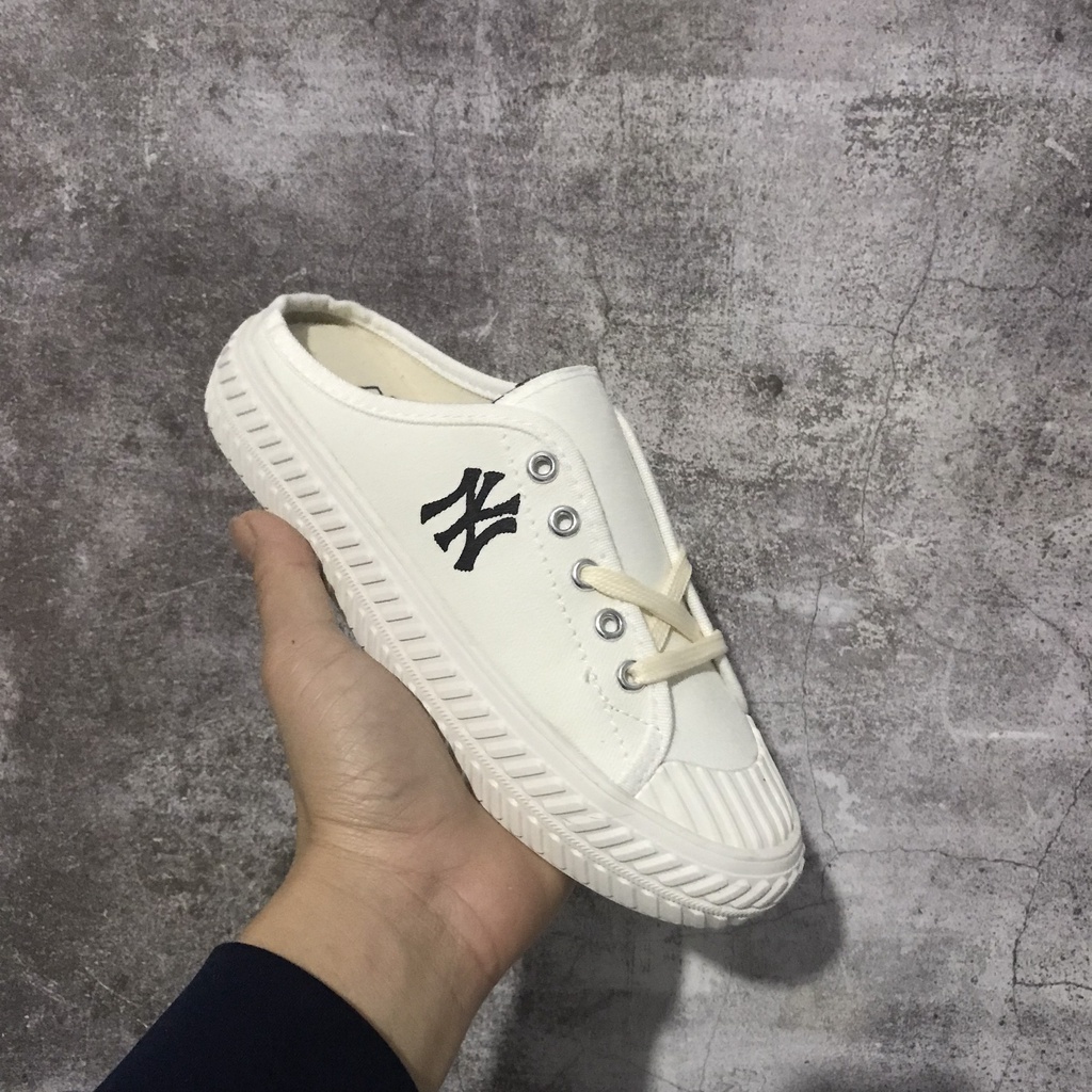 Giày sục nữ MLB ny lười các màu Hot trend Đen Trắng Xanh thể thao sneaker