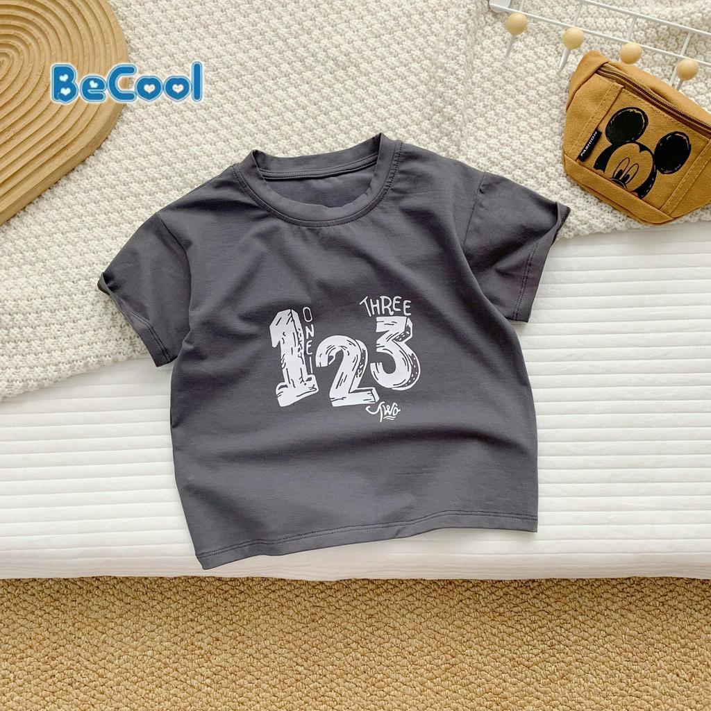 Áo bé trai cộc tay BECOOL 123 áo phông cho bé in hình 123 chất cotton từ 10-26kg