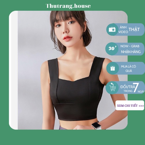 Áo bra tập gym ,yoga kiểu cúp ngực croptop ôm cổ vuông 2 dây bản to dáng thể thao hàng cao cấp M21