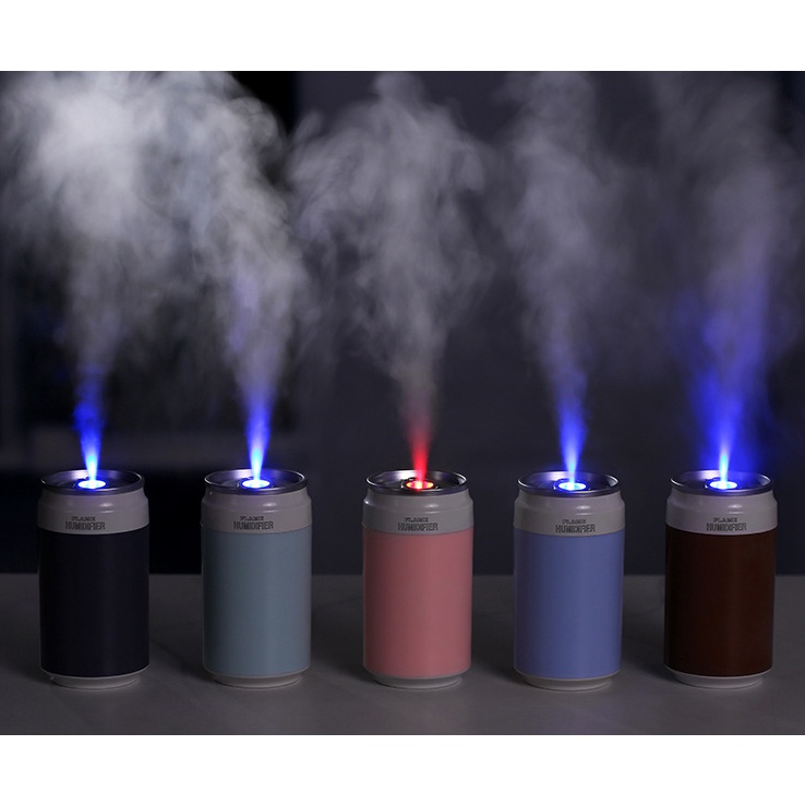 Máy Phun Sương Mini Flame Tích Hợp Pin Sạc Dùng Trong Xe Hơi Kiêm Máy Xông Tinh Dầu Có Đèn LED Đổi Màu Tạo Ẩm