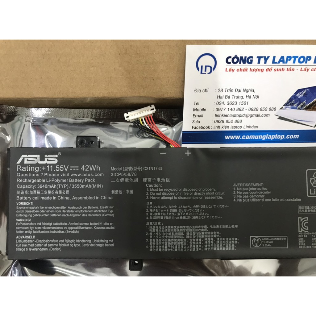 Pin Asus (Original) Vivobook Flip 14 TP412UA C31N1733 Battery