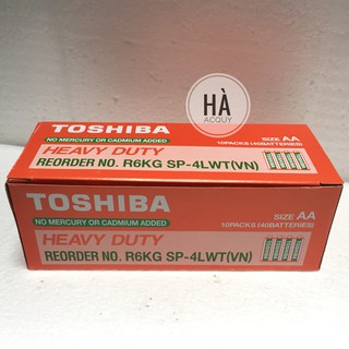 1 hộp 40 viên pin tiểu cam Toshiba AA 1.5V - Chính hãng