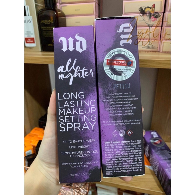 XỊT KHÓA MAKEUP URBAN DECAY ALLNIGHTER MAKEUP SETTING SPRAY 💞