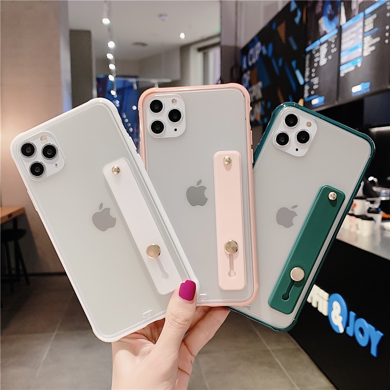 Ốp điện thoại PC cứng trong suốt có dây đeo cho iPhone 6 6s 7 8 Plus X XR XS MAX 11 PRO MAX