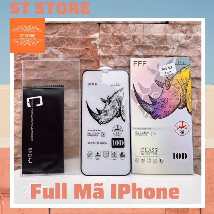 ⭐️ Cường Lực IPhone ⭐️ Cường Lực Full 10D Tê Giác FFF, Hàng Loại 1, Chất Lượng Tốt, Keo Chuẩn, IP 6->12Promax