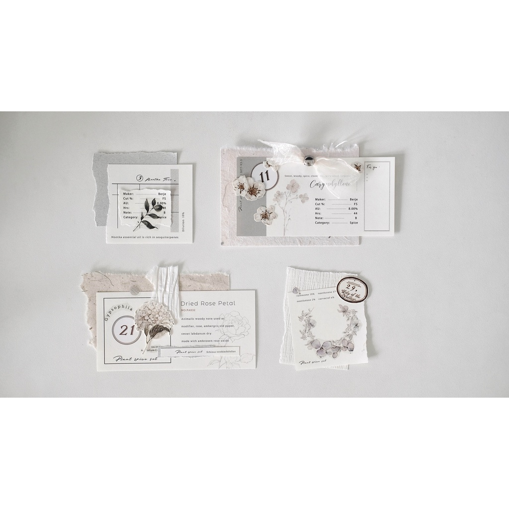 Meohime 𓃠 Set note hãng Freckles tea chủ đề hoa cỏ