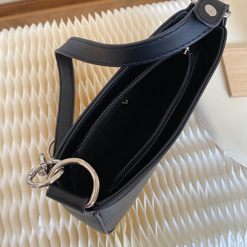 Túi xách da PU màu đen phong cách đường phố dành cho nữ | BigBuy360 - bigbuy360.vn