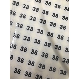 5 tờ - 630 miếng tem size dán quần áo XS, S, M, L, XL,35,36,..42