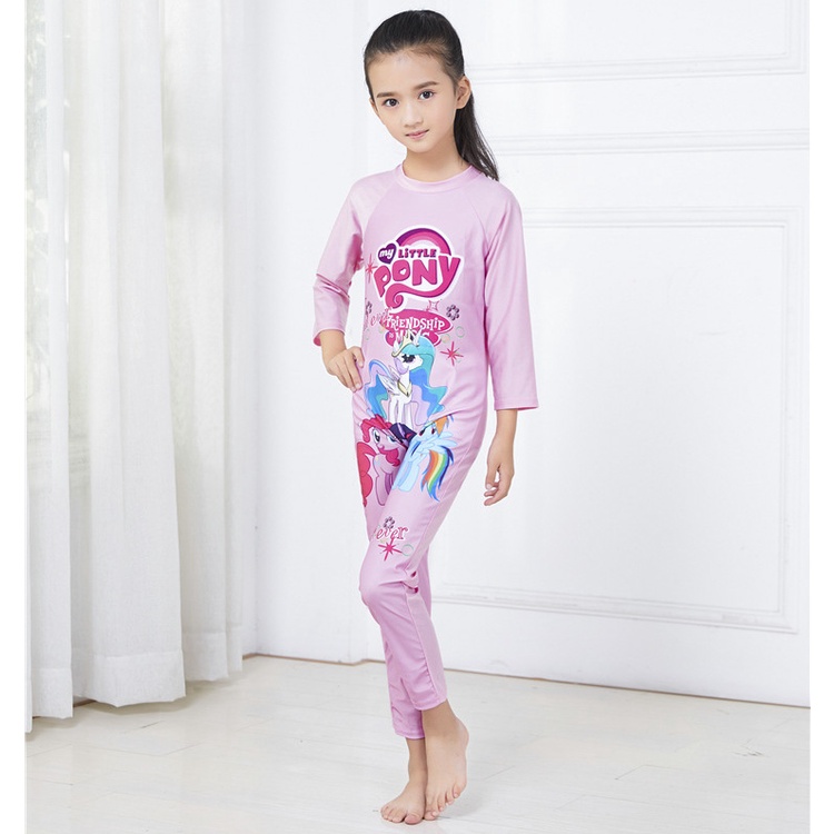 Đồ bơi bé gái liền thân Tay dài Quần Dài họa tiết hoạt hình đáng yêu