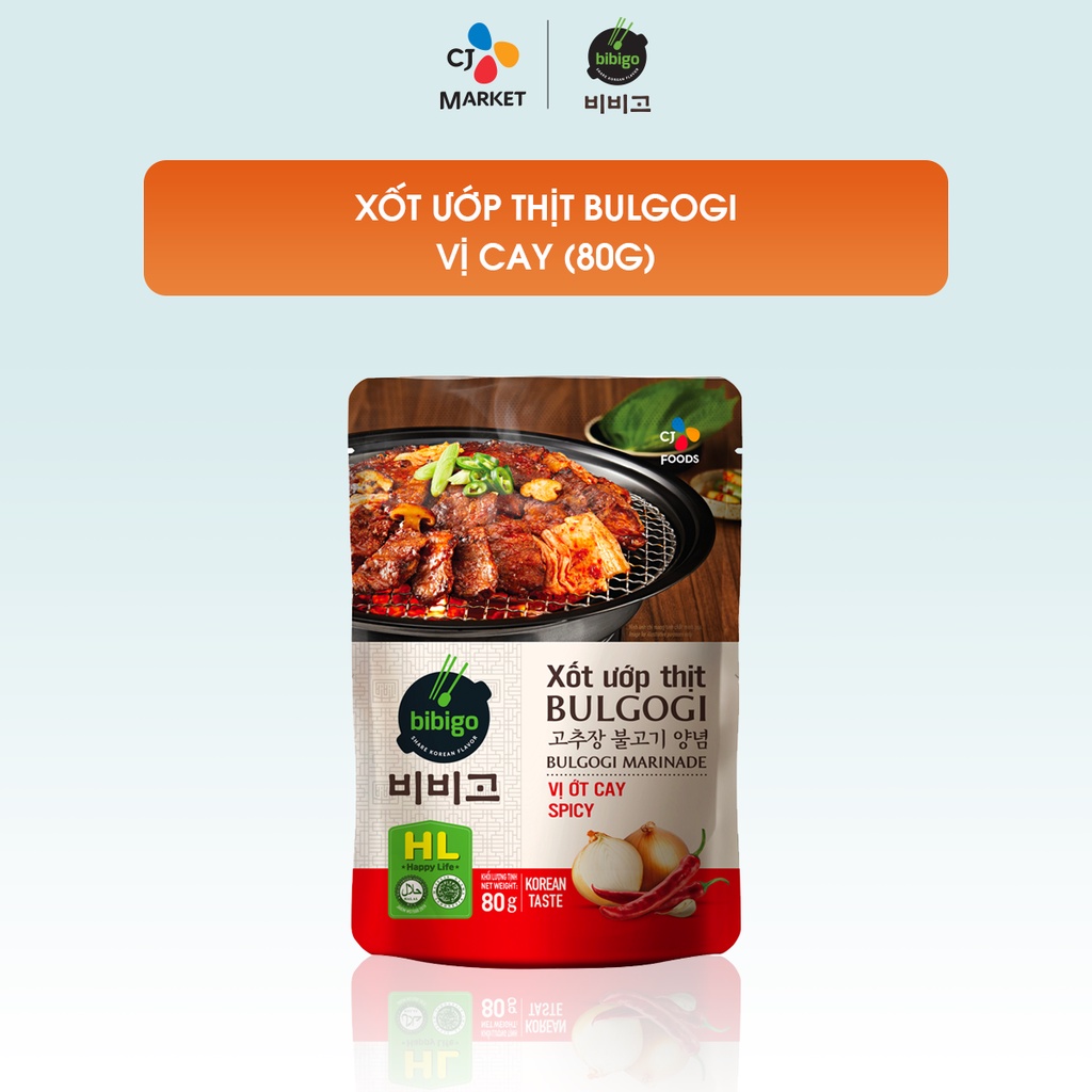 Xốt ướp thịt Bulgogi Vị ớt cay Bibigo Gói 80g