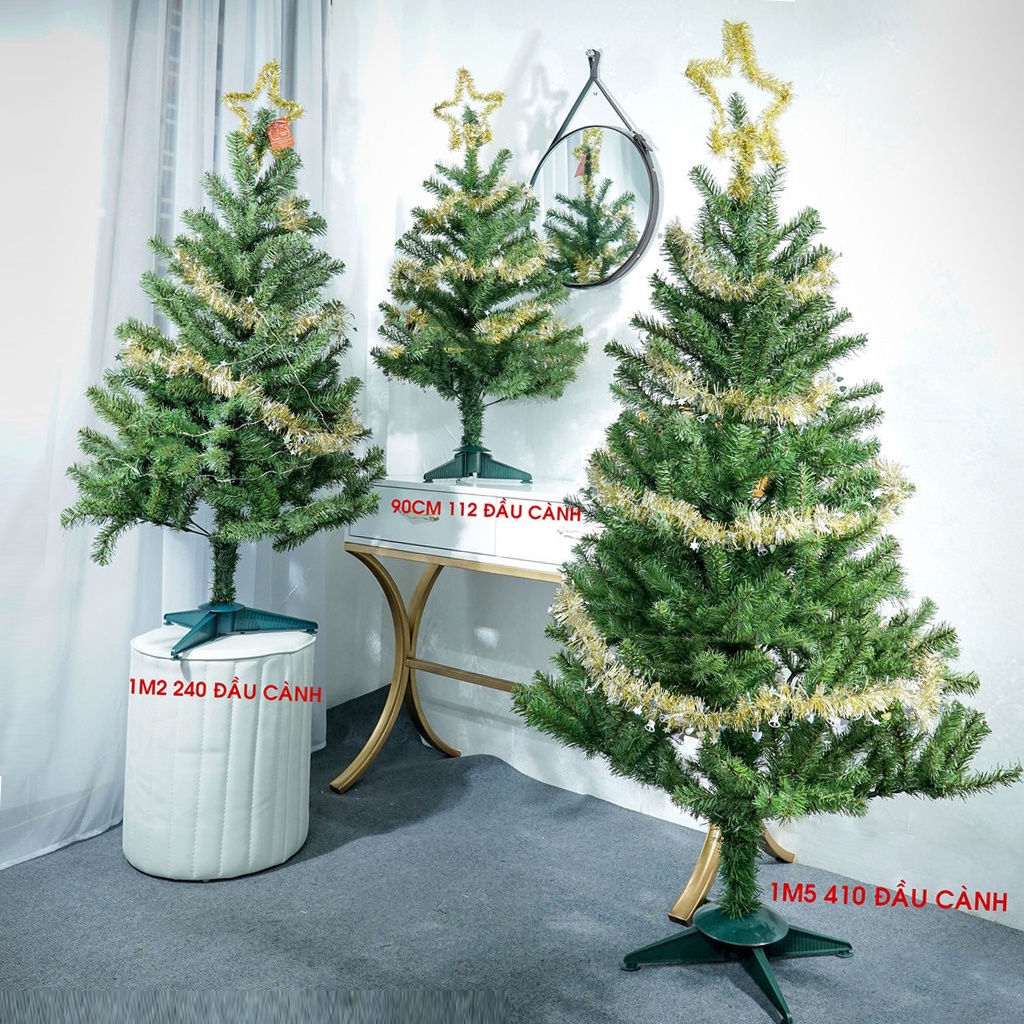 Cây thông noel trang trí 1m2 để bàn làm việc, phòng khách, phòng ngủ, ngoài trời hàng Việt Nam chất lượng cao