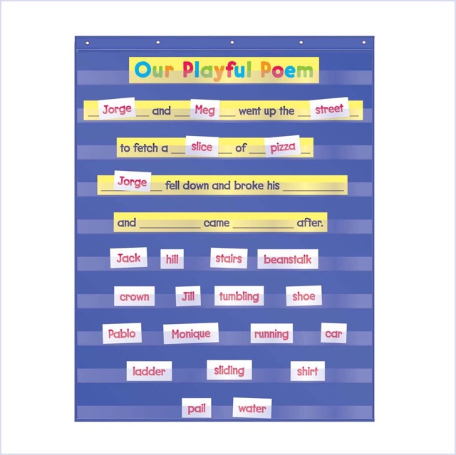 Bảng Cài Thẻ Pocket Chart 110*70cm 10 tầng