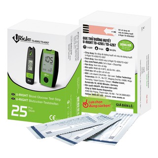 Combo 2 hộp que thử đường huyết Uright dùng cho máy TD4265,4267