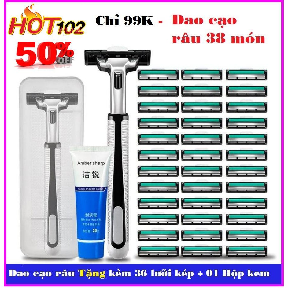 combo 10 bộ dao cạo râu 38 món