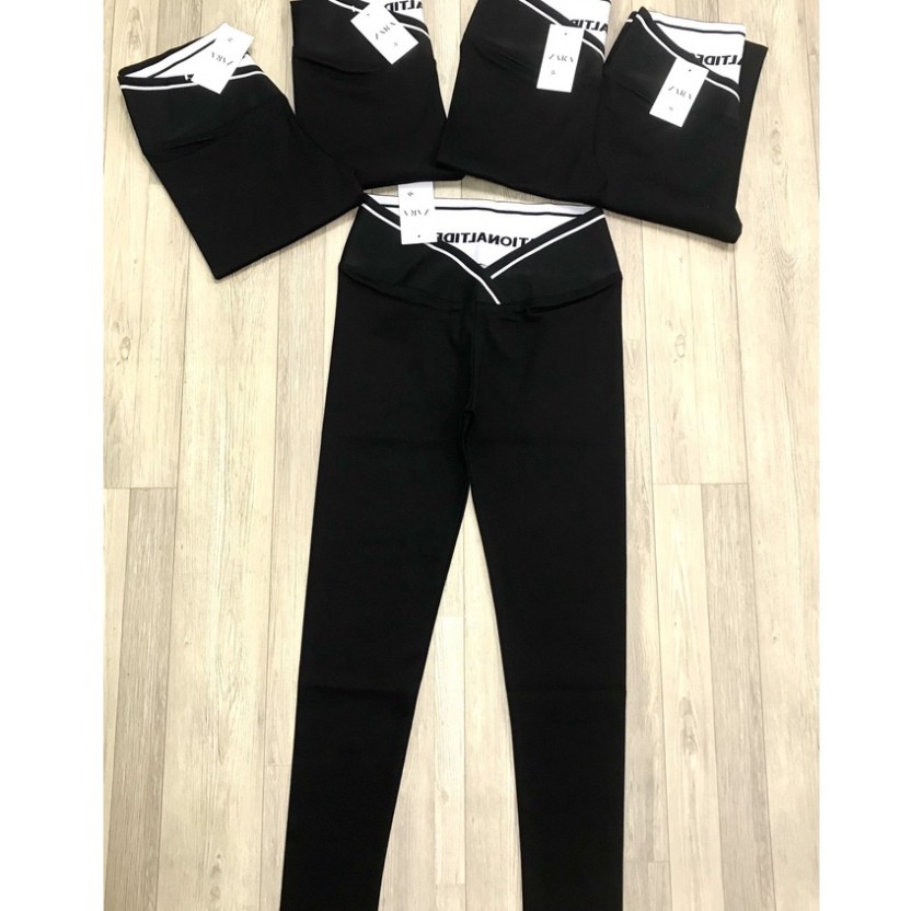 Quần legging nữ gen bụng cạp chéo thể thao siêu hot chất thun co giãn có viền | BigBuy360 - bigbuy360.vn