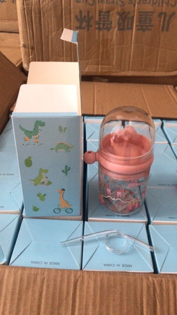 Bình nước cho bé hình thú có ống hút siêu yêu