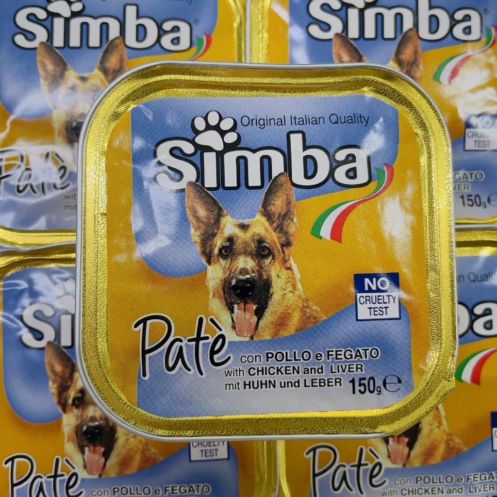 Pate Simba 150g dành cho chó  2 vị - dinh dưỡng - khoáng chất - vitamin - kích thích thèm ăn - chính hãng Ý