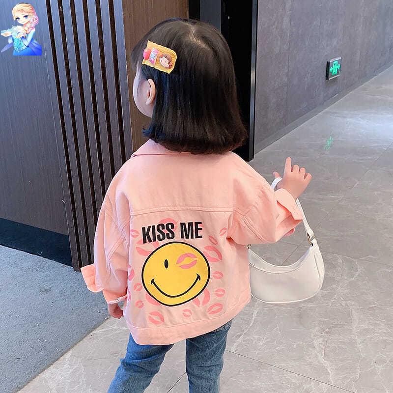 Áo Khoác Denim Thời Trang Xuân Thu Dành Cho Bé Gái Phong Cách Mới 2022