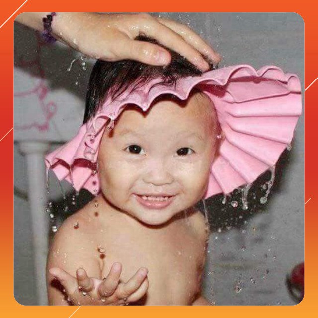 Mũ gội đầu chắn nước có vành che tai cho bé
