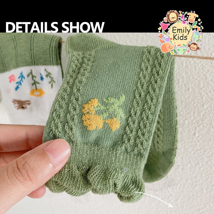 1-12 Tuổi 5 Đôi Vớ Cotton Thoáng Khí Chống Vi Khuẩn In Họa Tiết Hoạt Hình Hoa An Toàn Cho Bé Trai Và Gái
