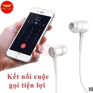 Tai nghe dây chính hãng Sendem V5 - Đệm mút tai và Sendem V7 - Tai trơn thiết kế đơn giản tinh tế chuẩn âm