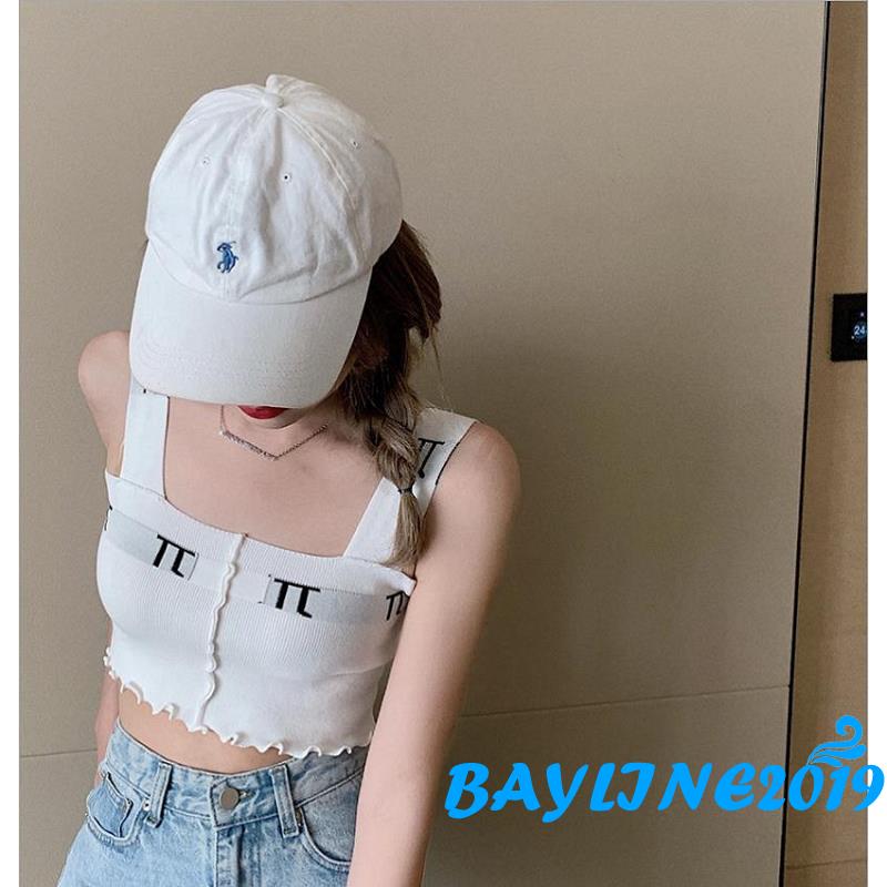 Áo Croptop Hai Dây Họa Tiết Chữ Cái Thời Trang Nữ Gợi Cảm