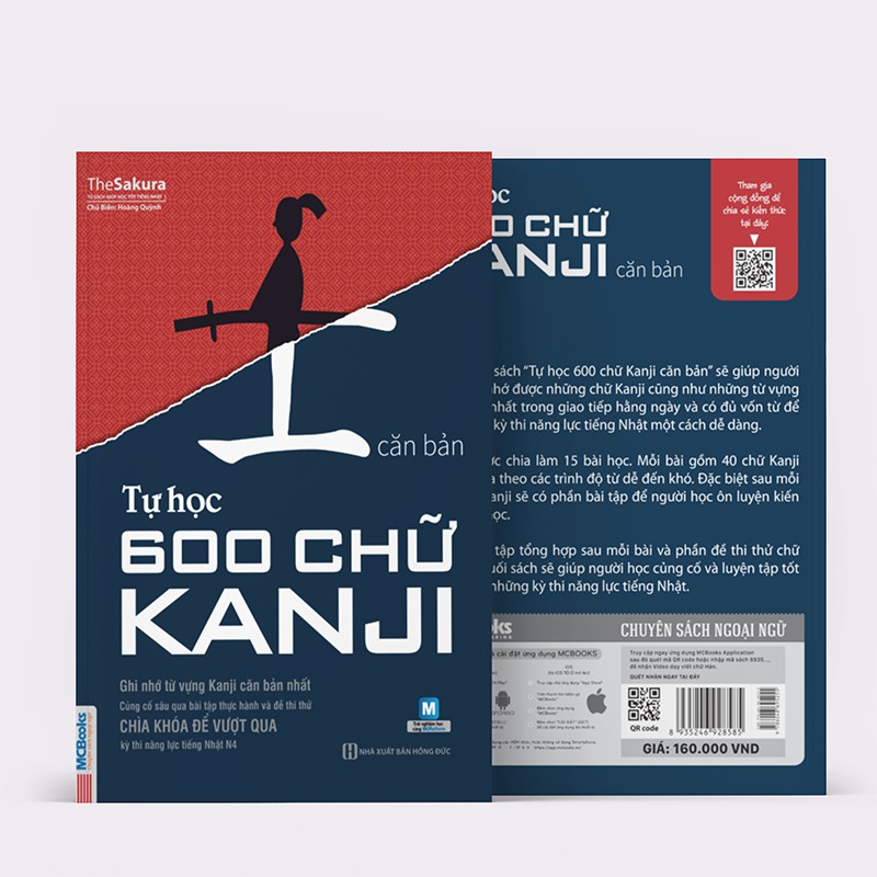 Sách - Tự Học 600 Chữ Kanji Căn Bản ( Sách Tái Bản - Học Cùng App MCBOOKS)