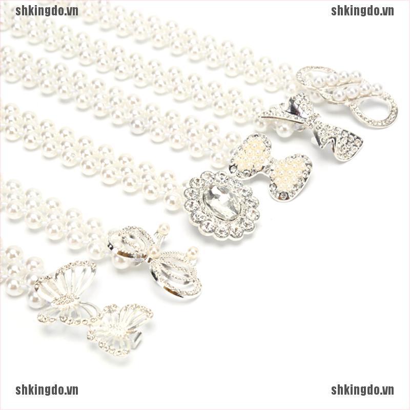 Thắt Lưng Đính Ngọc Trai Nhân Tạo Phong Cách Thanh Lịch Cho Phụ Nữ