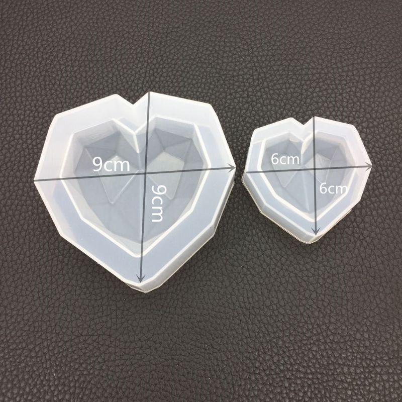 Khuôn silicone dùng tự làm mặt trang sức hình trái tim độc đáo
