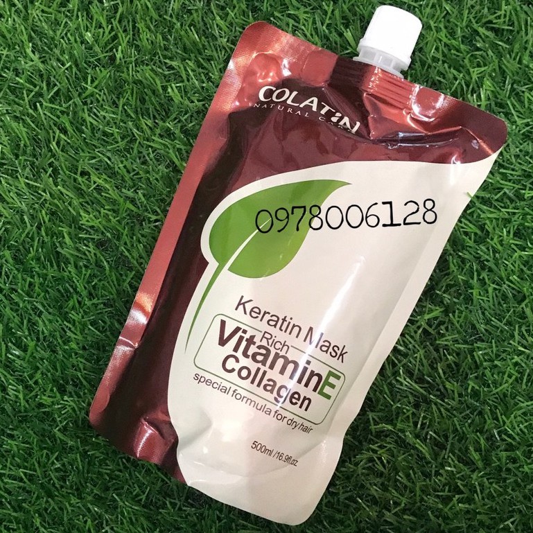 Hấp túi phục hồi Colatin Vitamin E – Keratin Mask 500ml