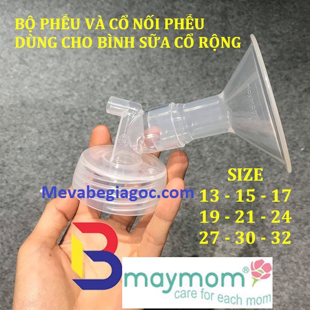 1 Phễu và 1 Cổ Nối Phễu Cổ Rộng Maymom -Dùng cho các máy hút sữa Spectra (9 Plus, 9S, M1, M2, S1, S2, S1+, S2+, Dew 350)