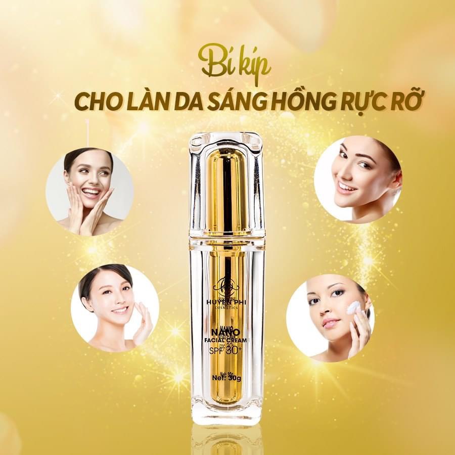 Kem face nano Huyền Phi , kem trang điểm 50g dưỡng trắng dưỡng ẩm căng mướt da