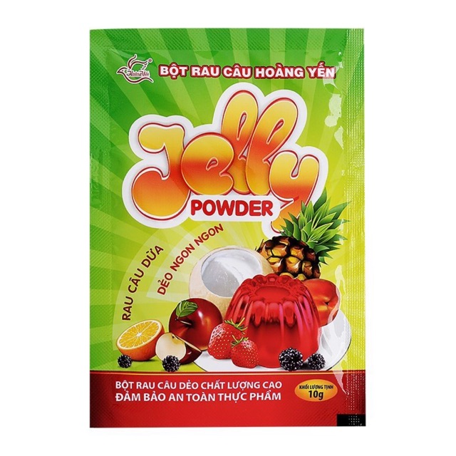 [Mã 77FMCGSALE1 giảm 10% đơn 250K] Bột Rau Câu Dẻo làm thạch Hoàng Yến Gói 10 gram