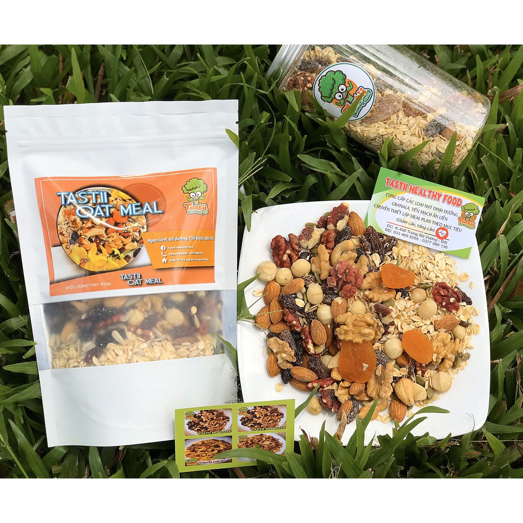 Oat meal ngũ cốc ăn kiêng yến mạch nguyên chất mix 11 loại hạt, trái cây nhập khẩu chất lượng loại 1 Tastii Heathy Food