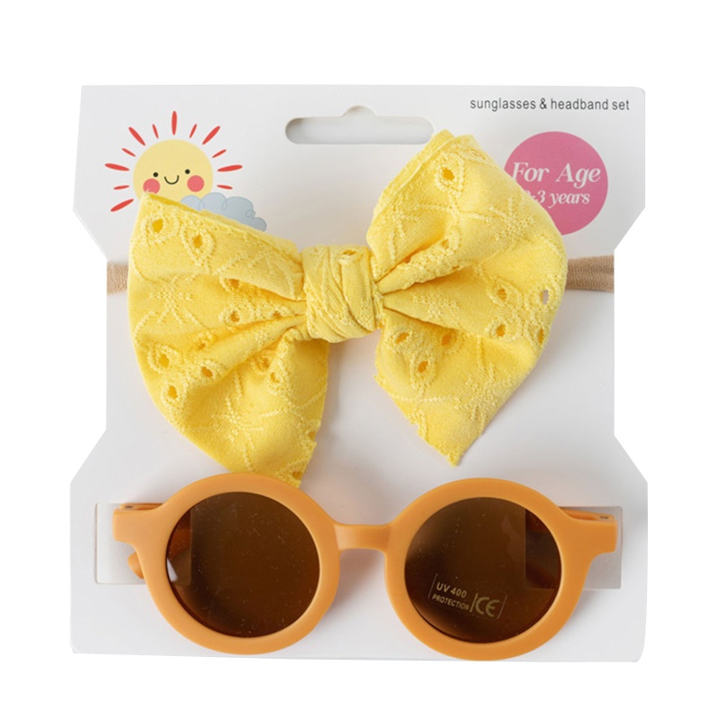 Set 2 Kính Mát Chống Tia UV Trang Trí Nơ Đáng Yêu Dành Cho Các Bé