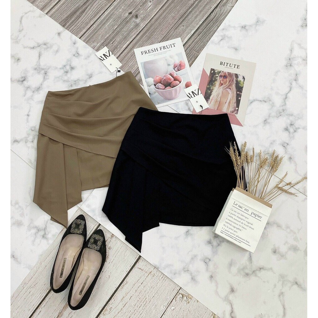 Chân váy ngắn chữ A cách điệu bên hông siêu hot phong cách Hàn Quốc | BigBuy360 - bigbuy360.vn