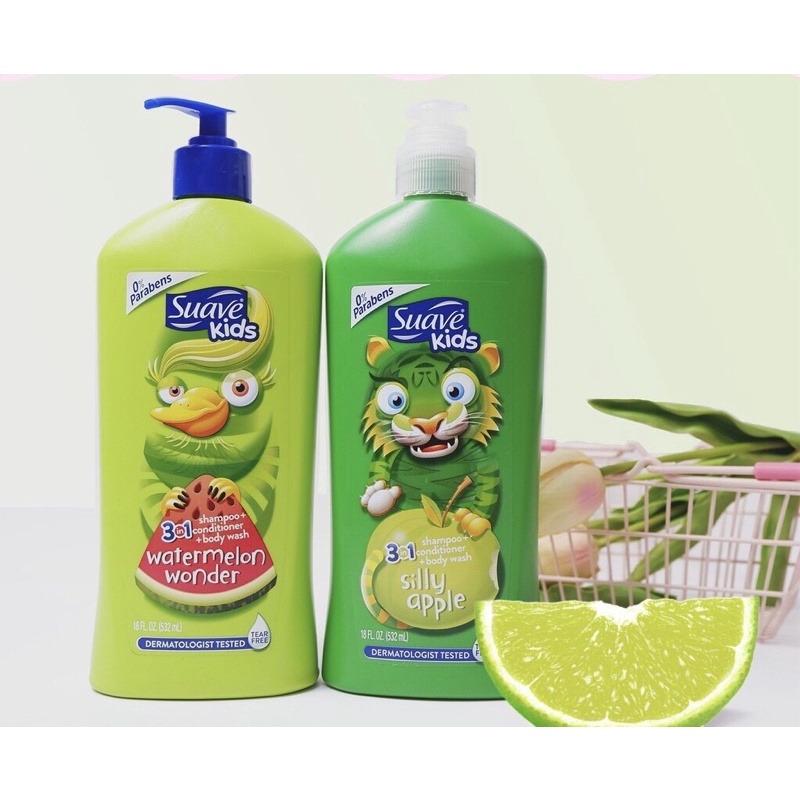 Sữa tắm gội 3in1 Suave kid Mỹ 532ml